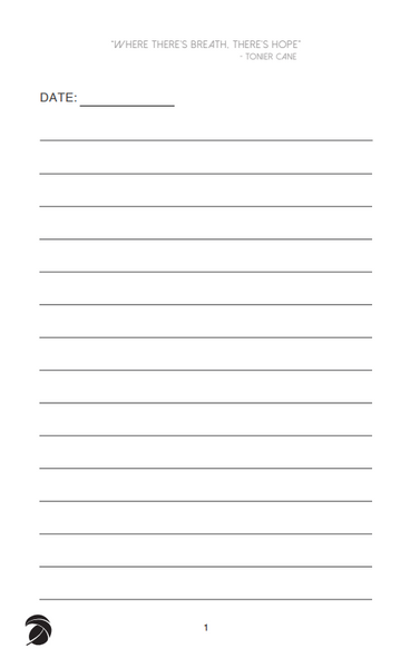 Note page with resilience quote